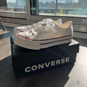 Brand New White Converse Youth Size 2US